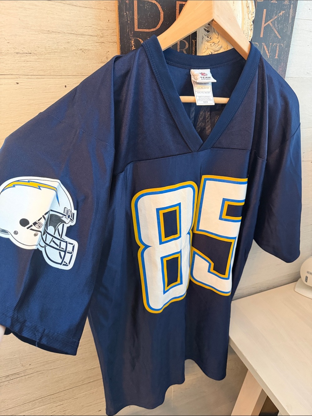 NFL Retired #85 Gates Navy Blue Jersey San Diego Chargers